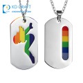 Collier personnalisé de dogtags militaires de luxe d&#39;armée de sublimation gravée par sublimation d&#39;acier inoxydable de métal blanc personnalisé avec la chaîne de boule